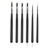 ZEOHBETY Pennelli per Nail Art, Set di 6 Strumenti per Pittura su Unghie con Pennello Fine Liner per Nail Art,Penna Puntinatrice per Smalto Gel per Manicure in Salone fai-da-te,nero.