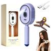ELMVAR Pettine elettrico con nebulizzatore e massaggio ad aria, spazzola districante 2 in 1 con setole retrattili e getto d'acqua, antistatica per capelli bagnati e asciutti, ideale per una spa (Purple,1)