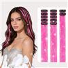 jooceebaby Tinsel Extension Capelli con Clip 55 cm, 47 Colori Neon Rosso pesca Extension Capelli Paillettes Glitter, Accessori Capelli Brillanti per Festa Festival Concerto Halloween Natale