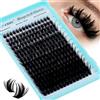 GEMERRY 100D Ciglia Finte Ciuffetti Manga Extension Ciglia Spiky 10-18mm | Lash Cluster DIY Eyelash Extension a Casa per Principianti 5 Secondi