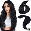 MY-LADY Extension Capelli Veri Cheratina 25 Ciocche 25g 60 cm Nero Capelli Umani Remy Lisci Naturale Keratin U Tip Human Hair Extensions #01