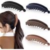 KWJEIULSOQ 4 fermagli grandi a banana per capelli a forma di coda di cavallo, a banana, stile vintage, per capelli grandi e spessi, per donne e ragazze (combinazione di colori 2)