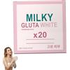 Lawnrden Sapone schiarente per la pelle, sapone bianco al glutatione al latte 20x, glutatione e schiarente nutriente per la pulizia della pelle detergente quotidiano delicato per viso e corpo per una pe