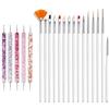 ZEOHBETY Set di pennelli per nail art, 20 pennelli per nail art, pennelli professionali,pennelli sottili per unghie,bianco