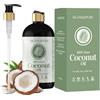 OLANKKPURE OLANLIFE Olio di cocco biologico 475ML - olio di cocco frazionato per capelli spremuto a freddo, di alta qualità, 100% puro, per capelli, viso e corpo, applicazioni versatili