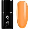 Semilac Smalto UV 977 Orange Glow da 7 ml, colore arancione fluo intenso, collezione Mood Boost Colors