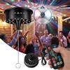PORFOYO Sfera a specchio motore con telecomando, sfera da discoteca, motore rotante, velocità regolabile, 30 perline LED e modalità multi luci, ideale per sfere da discoteca e spettacoli di luce