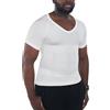 KOCLES Gynecomastia - Camicie a Compressione da Uomo, Shapewear Dimagrante per Il Corpo, Maglietta con Scollo a V, Scollo a V Bianco., L