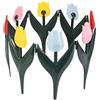Hasaller Set di 20 bordi per recinzione da giardino in plastica, tulipani ad incastro, bordi decorativi per esterni, per vialetti, prati, alberi e piscine, 30 x 15 cm