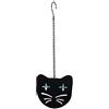Esschert Design - Spaventapasseri a forma di gatto in acciaio morbido/vetro, 12 x 1,7 x 12 cm, perle di vetro come occhi, nero