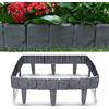 YUENFONG Bordo per prato, effetto pietra, in plastica, 10 pezzi, bordatura per aiuole, bordo per giardino, palizzata, recinzione da giardino, 2,5 m, antracite