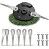 Enhon Disco di taglio Einhell 1 compatibile con Einhell, Gardol, Mr. Gardener e Garden Master, 6 lame e 6 viti. Compatibile con il disco di taglio, ricambio per robot tagliaerba, lame in acciaio inoss