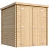 TIMBELA M309C1+M309G Casetta da Giardino in Legno 3,53 m², Capanno da Giardino per Esterno con Pareti da 19 mm, Casetta in Legno per Attrezzi e Biciclette con Pavimento Impregnato