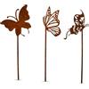 Hoxfly Decorazione da Giardino in Metallo Arrugginito, resistente alle intemperie, decorazione da giardino per esterni, durevole, Farfalla Decorazione per Metallo Giardino, per Terrazza,Balcone,Vaso da Fiori