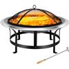 Gardebruk Braciere da Esterno Acciaio Inox Ø 75cm Ciotola da Fuoco Parascintille Attizzatoio Bracieri