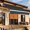 Peviasot Tenda da sole a bracci articolati, 300x250cm, ombrellone retrattile con manovella, angolo regolabile fino a 30 gradi, protezione solare e dall'acqua, incl. supporto a parete, grigio