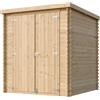 TIMBELA M309C1 Casetta da Giardino in Legno 3,53 m², Capanno da Giardino per Esterno con Pareti da 19 mm, Casetta in Legno per Attrezzi e Biciclette, Porte a Due Battenti, Senza Pavimento