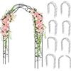 COSTWAY Arco da Giardino con Traliccio 250CM, 2 Mezzi Archi Trasformabili in Varie Forme, Pergolato in Metallo per Piante Rampicanti e Rose Viti, Decorazioni da Giardino per Matrimoniali