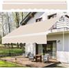 Randaco Tenda da sole con braccio snodato, 350 x 300 cm, beige, con manovella, angolo di inclinazione fino a 30 gradi, protezione solare impermeabile