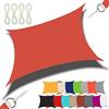CANYUE Tenda A Vela Impermeabile - Rettangolare - Tenda da Sole in Tessuto Tessuto Oxford - Protezione UV 95% - Vela Parasole per Giardino, Patio, Pergola, Terrazza (4X4 m,Rosso)
