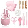 HAGOT Set per la Cura del Bambino 7 in 1 con Custodia Carina, Tagliaunghie, Forbicine, Lima, Pinzette e Sspazzola, Set per la Cura del Bambino e Dei Neonati