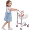 VEVOR Carrello della Spesa Giocattolo per Bambini dai 3 Anni, Carrello Supermercato Giocattolo, Telaio Robusto in Metallo, Sedile per Bambole, Ruote Scorrevoli, Cestino a Rete, Gioco di Ruolo Negozio