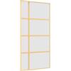 vidaXL Porta Scorrevole Oro 102,5x205 Vetro Smerigliato ESG Alluminio