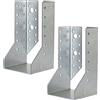 AERZETIX - C58660 - Set di 2 staffe per travi con ali interne 80x150x75x2mm - scarpa del travetto con 38 fori - in acciaio zincato Z275