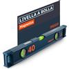 Presch Livella a bolla magnetica 40cm - Fiala infrangibile con pendenza 2% - Finestra di lettura verticale - Tappi antiscivolo innovativi - Superficie di misura precisa
