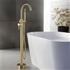 SR-Sanitaer Rubinetto per vasca da bagno, forma arrotondata, con doccetta spazzolata, colore: oro