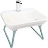 Focket Lavandino portatile, lavabo da esterno con pompa elettrica e cestello portaoggetti per campeggio, giardino, lavanderia, materiale PP bianco, batteria integrata 1200mAh