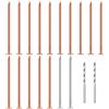 Sxutop Chiodi di Rame 15 Pezzi Chiodi in Rame Grandi 89mm Chiodi di Rame per Alberi Chiodi Lunghi per Uccidere Alberi Chiodini di Rame Con 2 Chiodo in Acciaio e 2 Chiodi Forati per Rimozione Ceppi
