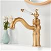 LAKKOAKOAA Rubinetto Bagno Rubinetto Lavabo, Stile Anticato Vintage Ottone Monocomando Miscelatore Bagno Girevole A 360°, Miscelatore Lavabo, Bronzo