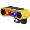 KINGCOO - Rilevatore di movimento solare con 13 suoni, 129 db, doppio altoparlante, suono a LED, rosso, blu, avviso di sicurezza, luce stroboscopica, per esterni