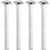 PrimeMatik - Gambe Quadrato. Piedini da Tavolo per mobili e scrivania in Acciaio Cromo 75cm 4-Pack