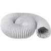 LIRAST Ø 125mm / 3m Tubo Flessibile di Scarico in PVC Bianco - Tubi di Ventilazione con Isolamento in Alluminio