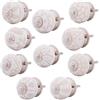 Knober Pomelli per mobili in ceramica bianca, piccoli, 31 mm, in stile rustico/shabby chic, in porcellana, per porte e armadi (01. set misto da 10 pezzi)