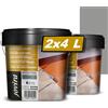 JOVIRA PINTURAS Pittura impermeabilizzante antigoccia per terrazze. Gomma elastica. Previene le perdite su tutti i tipi di tetti e terrazze. (2x4 l, Grigio) D-2-2