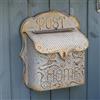 BIG FORTUNE Cassetta delle lettere da parete per casa e esterni, vintage, porta in metallo, stile antico, fascino nostalgico, decorazione per la casa, giardino, stile rustico inglese, motivo floreale