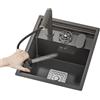 Btsunotr Lavello sottopiano nero - Rubinetto pieghevole - Con coperchio - Lavello singolo in acciaio inossidabile, ideale per cucine, camper e banconi da bar (2, 45 * 38 * 22cm)