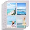 VEUWOLM 100 Pack Tasche A4 Foto Maniche,Raccoglitore Carte,4 Scomparti,Porta Cartoline A4,Buste Trasparenti Cartoline Inserimento,per La Protezione di Foto,Documenti,Cartoline(10,8 x 15,2 cm)