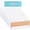 BENECREAT 120 pz Porta Etichette Autoadesive, Porta Etichette per Cartellini Dei Prezzi In PVC Rettangolare Da 7.7x2.5cm per Librerie, Cassette Postali, Scaffali, Contenitori