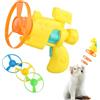 Generico Set Lanciatore Di Dischi Volanti Luminosi Per Gatti, Lanciatore Di Dischi Volanti Giocattolo Per Gatti, Giocattolo Con Eliche Colorate, Kit Per Gattini E Cani Per Interni Ed Esterni
