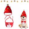 SOCLING Adorabile cappello con pompon a forma di albero di Natale, Adorabile cappellino natalizio con pompon,cappelli natalizi per cani, cappello con pompon a forma di albero di Natale per cani-A||L