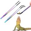 MUYYIKA 2 pinze per l'alimentazione di rettili in acciaio inox con punta in gomma da 26 cm, pinzette dritte e curve per acquario, ideali per acquario, accessori per serbatoi di serpenti drago barbuto