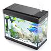 Vehipa Acquario per pesci da 7L, starter kit con pompa silenziosa 3 in 1, umidificatore intelligente, visualizzazione della temperatura, illuminazione a 7 colori (nero)
