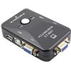 Xnuiasqe Switch KVM Switch VGA un 2 Porte Switcher Mouse KVM USB 2.0 Tastiera 1920X1080 Switch di Condivisione Box Splitter Vga