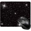 MXCVER Tappetino per mouse con brillantini neri glitterati, accessori da scrivania per videogiochi, tappetini in gomma per laptop, taglia unica