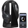 auvisio cuffia TV: Cuffie stereo wireless, OK-335, con base di ricarica, Batteria da 400 mAh, fino a 12 ore di autonomia (cuffie stereo, TV wireless, pc)