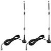 Futheda 2 Pezzi Antenna WiFi 2.4GHz 5GHz 5.8GHz 12dBi Bibanda Base Magnetica SMA Maschio Cavo Prolunga 3m per Router WiFi Telecamera IP Sicurezza Amplificata WiFi Adattatore USB